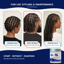Loc Gel Wax & Retwist Gel 500ml，強力定型不脫屑鎖定凝膠，適用於新手 Locs、髒辮、扭繩髮與編髮，含茶樹油，控制毛躁髮型造型 - [LARGE SIZE]500ml - 查看 5