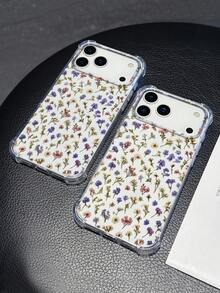 1件花卉印花手機殼 | 四角防摔保護殼 - 相容於 17 Pro, 16e, 16 Pro, 15 Pro, 14, 13, 12, 11, XR, XS Max; 適用於 Galaxy S26, S25, S24, S23, A16, A35/A25, A57; 適用於 Pixel 10, 9, 8, 7; 適用於 G85; 適用於 Infinix Hot 50 Pro+。高品質、時尚的手機殼，清爽的夏季配件，非常適合作為送給朋友或自己的禮物。 - 無色 - 查看 6