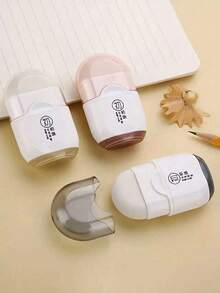 1pc Creative Stationery Correction Tape, Pencil Sharpener & Eraser 2-In-1, Creative Multi-Functional Learning Supplies Office Supplies, Back To School Student Gift - Multi-color - View 1