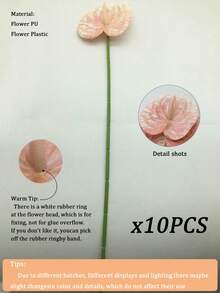 10/5件裝人造紅色棕櫚百合（粉色）火烈鳥花苞葉尾花，仿真植物，適用於婚禮、辦公室、派對、酒店、居家桌面裝飾，適合房間裝飾、餐桌裝飾、家居裝飾、桌面裝飾、季節性裝飾 - 粉色 - 查看 16
