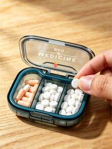 十字與「Medicine」印花醫療包，便攜極簡藥丸收納盒，3格設計，適合居家與旅行，防水防潮迷你藥盒，可用於存放、戒指及其他小物品，適用於旅行收納、旅行容器、辦公室等多種場景，開學季、教師節與醫生朋友的完美禮物 - 彩色 - 查看 7