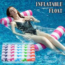2pcs Inflatable Folding Floating Pool Party Water Hammock Air Mattress PVC Striped Water Floating Air Cushion - Multicolor - View 4