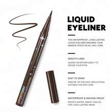 Caneta Delineadora Estelar com Ponta Fina Estampa Starlight, Alta Resistência à Água e ao Suor, Longa Duração e à Prova de Borrões, Resolve Perfeitamente o Problema do Delineador Borrado em Olhos de Panda Devido à Alta Temperatura e Oleosidade; Duas Cores Básicas Essenciais com Designs Exclusivos, Tubo Preto Fosco com Padrão Iridescente de Meteoro para Preto Clássico, Tubo Marrom Fosco com Padrão Cintilante de Explosão Estelar para Marrom Natural, Ponta Fina para Delineado Preciso e Ascendente - Multicolorido - Visão 8