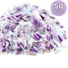Soft Round Slow-Rebound Foam Earplugs, Effective Noise-Canceling Earplugs, Can Block Snoring Noise, Suitable For Sleep, Study, Travel And Daily Hearing Protection - Purple - View 7