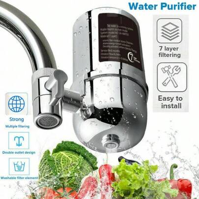 Faucet Water Filter For Kitchen Sink Or Bathroom Mount Filtration Tap Purifier