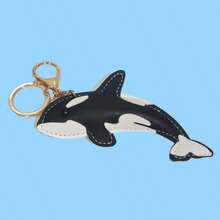 Summer Popular Cartoon Cute PU Leather Marine Creature Shark Keychain Car Clothing Indoor Handbag Backpack Decoration Pendant Friend Brother Birthday Gift - A - View 7