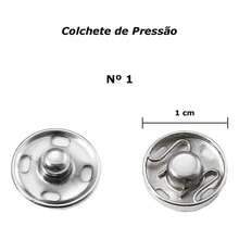 Colchete De Pressão N.1 10mm Costura 36/72/144/180/360 - 1 CARTELA - Visão 3