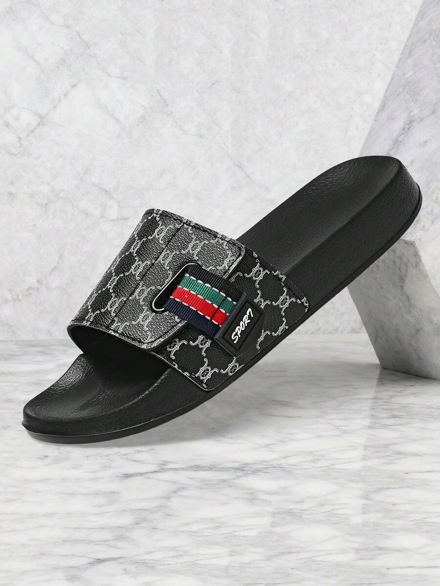 36-50 Plus Size Men's Slippers, Large Size, EVA Lightweight Soft, Anti-Slip Slippers, Wear-Resistant Thick Sole, Open Toe Sandals, Daily Wear And Outdoor Beach - 1993-black - View 1