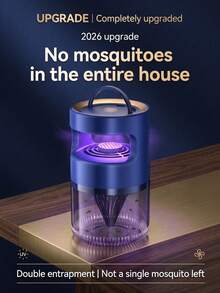 YITUMU 2-In-1 Quiet Electronic Mosquito Killer & Night Light, USB Powered Physical Insect Trap, For Babies, Wall-Mounted/Desktop Insect Catcher, Suitable For Bedroom, Home, Indoor/Outdoor, Chemical-Free, Compact Design - Black - View 1