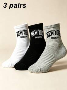 1/3/6 Pairs Men's Letter Solid Color Short Socks, Sweat-Absorbent Breathable Odor-Resistant Low-Cut Socks, Couple Socks, Unisex, Suitable For Daily Wear, Sports, Back To School Season, All Seasons - Multicolor - View 12