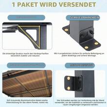 YODOLLA Black Steel Pergola For Terrace & Garden. Hot-Dip Galvanized, Wind-Resistant Up To 127 Km/H – Simply Robust. - 2.4 X 1.5 M - View 6
