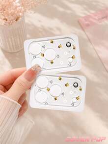 1 pc Pelindung Lensa Ponsel Pola Lebah & Bunga Eksklusif, Dekorasi Ponsel Cantik Hadiah untuk Anak Perempuan, Kompatibel dengan Phone 17 Pro/17 Pro Max/Phone 18 Pro/18 Pro Max, Kaca Tempered Cakupan Penuh, Film Casing Cocok Untuk - Clear - View 8