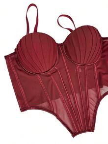 Women Chest Bracket - Burgundy - View 2
