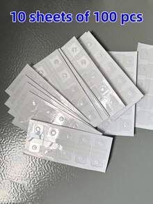 100/200/500/1000 Pcs Self-Adhesive Binder Hanging Tab Stickers With Round Hole - Loose-Leaf Storage Tags For DIY Notebook, Journal, And Photo Card Paper Organization, Binder Tabs,Back To Cshool - Clear - View 15