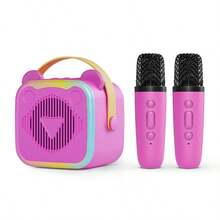 Portable Karaoke Set With 2 Wireless Microphones, Multiple Playback Modes, 5 Sound Effects, Record & Playback Function, Lightweight & Easy To Carry, Ideal For Party, Birthday, Halloween And Christmas - Multicolor - View 15