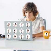 500pcs K-Pop CORTI/S All Members Chef Big Head Sticker, Highly Attractive Handsome Star Photo Sticker, KP/OP Fan Support Merchandise, Planner DIY, Water Cup, Phone, Gift Box Sealing Label Sticker, Back To School Gift For Fellow Fans And Best Friends - Multicolor - View 7