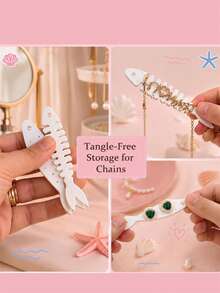 1pc Creative Sardine Can Jewelry Storage Box, With Double Fish Bone Shaped Storage Rack Inside, Can Easily Organize Earrings, Rings, Necklaces, Bracelets And Other Jewelry, Effectively Prevent Tangling And Loss, Making Every Piece Of Jewelry Clearly Visible. Compact And Lightweight Size Convenient For Placement On Vanity, Bedside Table, Desk, Also Suitable For Putting In Handbag Or Luggage - View 2