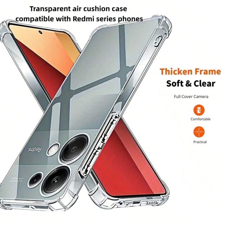 Casing Ponsel Transparan Anti Guncangan, Sangat Pas untuk Redmi Note 15 4/5G/15C/ 15/Note 15 Pro/Note 15Pro+/Note 14/Note 13/13/14/15, K70/K80, 12C/13C/ 15a/ A7 Pro Seri Lengkap, Casing Ponsel Transparan, Pelindung Anti Guncangan, Casing Airbag, Casing Lembut Pelindung Penuh - Clear - View 1