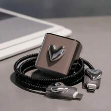 4 buah Pelindung Kabel Hati Perak Mengkilap 3D untuk Charger 14 Pro Max, Pelindung Kabel Data untuk iPhone 13/12/11, Pembungkus Kabel Charger Cepat 18/20W, Pengatur Kabel Anti-Patah, Hadiah untuk Pacar - MultiWarna - View 7