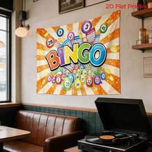 2D Flat - 2D Flat - One Large Tapestry With High-Definition Digital Printing, Featuring A Colorful Bingo Game Design With Numbers.Made From Polyester, It Is Perfect For Use As A Backdrop, Photography Props, Party Banners, Birthday Gifts - 1PC - View 2