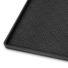Alfombrilla de silicona con muchas huellas de patas para mascotas, perro y gato, impermeable para prevenir el desbordamiento de comida y agua - Rosa - Ver 15