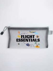 飛機主題網格文件收納袋/護照收納包，多款飛機航線、旅行與英文字母印花，加厚透明網格布料，可視大容量，順滑拉鍊，輕便易攜。適用於旅行、度假、登機、護照、機票與文件收納，日常收據與文具整理，適合男女旅行者，返校季、旅行季禮物首選，送給熱愛旅行的朋友與家人的實用小禮物！ - 彩色 - 查看 20