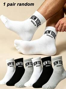 1/3/6 Pairs Men's Letter Solid Color Short Socks, Sweat-Absorbent Breathable Odor-Resistant Low-Cut Socks, Couple Socks, Unisex, Suitable For Daily Wear, Sports, Back To School Season, All Seasons - Multicolor - View 9
