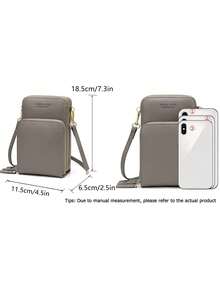 Tas Selempang Ponsel Kecil dengan Tali Pergelangan Tangan & Tali Tangan yang Dapat Dilepas, Dompet Portabel Multifungsi Modis dengan Banyak Kantong Resleting & Slot Kartu - MultiWarna - View 11