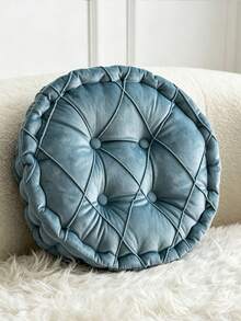 Solid Color Square Tie-On Chair Cushion, Thickened Pleated Filled Seat Pad, Soft Velvet Non-Slip Dining Chair Pad, Suitable For Home Kitchen Office - Multicolor - View 15