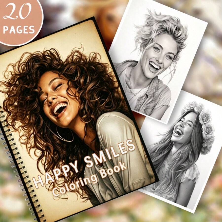 LOHO Time Immersive Coloring Book, Happy Women Smiling Theme, Stress Relief Coloring For Life, Adult Art Journal, Ideal Holiday Gift - A4 - View 1