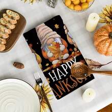2/4/48pcs Autumn Series Gnome Dwarf Thanksgiving Pattern Printed Kitchen Towels - Super Soft, Highly Absorbent Polyester Dishcloths And Hand Towels, Perfect For Holiday Decor, Kitchen Decor, Party Decor. - Multicolor - View 11