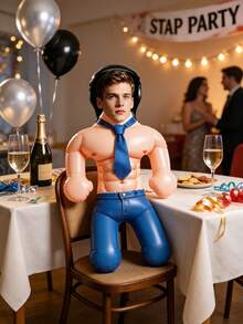 1pc Personalized Inflatable Blow-Up Doll, Customizable Photo, Funny Bachelorette Party Bride Gift, Inflatable Man, Wedding Favor, Suitable For Special Occasions - Multicolor - View 5