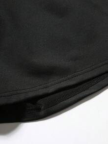Men's Letter Print Crew Neck Short Sleeve T-Shirt And Loose Straight Leg Pants With Pockets Set - Black - View 8