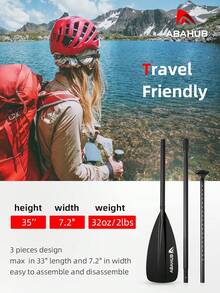 Abahub 3/4-Piece Adjustable SUP Paddle, Lightweight Aluminum Alloy Shaft |   68-84",Plastic Nylon Blade,Durable Paddleboard Paddle,Black/Blue/Green/Orange/Red/Yellow - Black - View 6