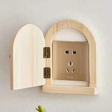 1pc Home Room Decor, Outlet Decoration, Wall-Mounted Home Outlet Decorative Frame, Pastoral Style Power Outlet Concealment Box, Decorative Concealment Outlet - A - View 2