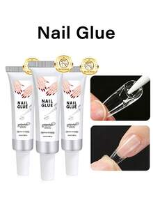 Super Strong Nail Glue 6pcs/Set 10ml Bottle Quick Dry Nail Adhesive Waterproof Long Lasting Suitable For Artificial Nails - 10ml Silver Tube - View 13