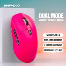 CHANGXIE Wireless Mouse, USB Interface, Ergonomic Design, 6 Silent Buttons, 2.4G/Bluetooth Dual Wireless Connection Mode, With USB Mini Receiver, 6-Button Silent, Up To 3600DPI, Suitable For PC/Laptop, White, Black, Red - View 5