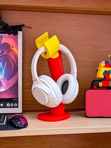 Kệ để bàn hình hoạt hình 3D, giá đỡ tai nghe sáng tạo, hộp đựng tai nghe Bluetooth, đế tai nghe, móc treo tai nghe, kệ sắp xếp phụ kiện chơi game, kệ lưu trữ để bàn, móc treo đa năng cho nhiều vật dụng, trang trí phòng | Kệ tiện dụng, giá lưu trữ đa năng, trang trí bàn máy tính, đặt không cần khoan (có thể xoay) - Đỏ - Xem 2