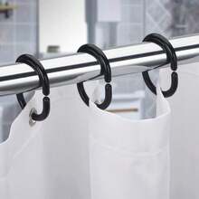 12PCS Plastic Curtain Hooks Shower Bathroom Curtain Rings Hooks For Bathroom Shower Rod - Multicolor - View 9