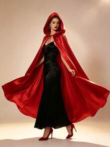 Multicolored Satin Hooded Robe 110-170 Cm Medieval Little Red Riding Hood Vampire Wizard Halloween Cosplay Costume Suitable For Both Men And Women - Multicolor - View 5
