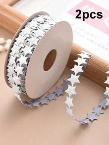 1/2pcs Exquisite Ribbon, Valentine's Day Gift Decoration, Star Ribbon - 10m DIY Gift Floral Packaging Accessories, DIY Gift Floral Packaging And Decoration, Hair Accessory Gift Packaging, Suitable For Handmade Crafts, Gift Wrapping And Valentine's Day Decoration - Multicolor - View 13