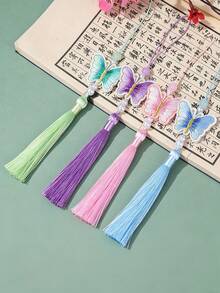 Vintage Carved Craft Scissors With Butterfly Silk Tassel, Sharp Stainless Steel Blade, Decorative Metal Handle, Suitable For Sewing, Cross Stitch And DIY Projects, Elegant Traditional Keepsake For Embroidery And Needlework Enthusiasts - Multicolor - View 5