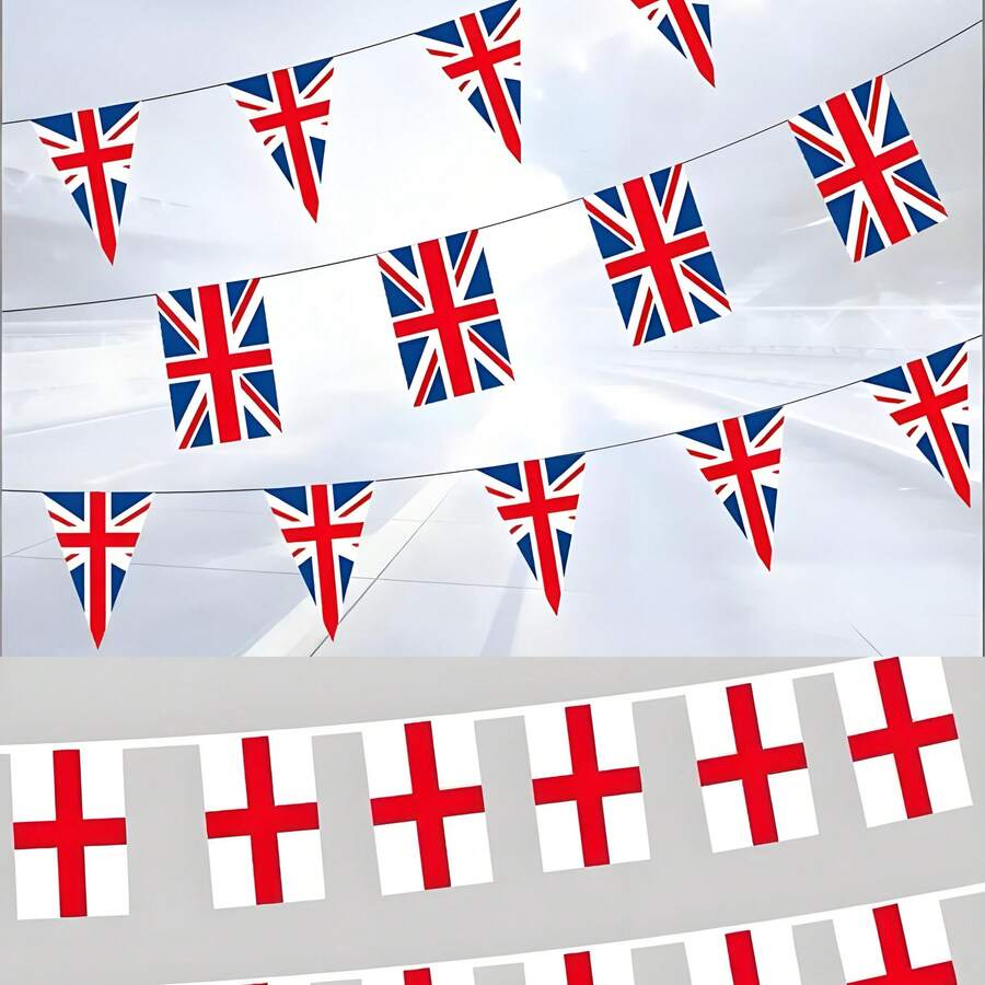 1組英國國旗、英格蘭國旗、聯合王國國旗、紅十字旗、2026世界盃旗幟、迷你旗幟、派對用品、教室花園節日裝飾、英格蘭紅十字旗、英國旗 - A - 查看 1