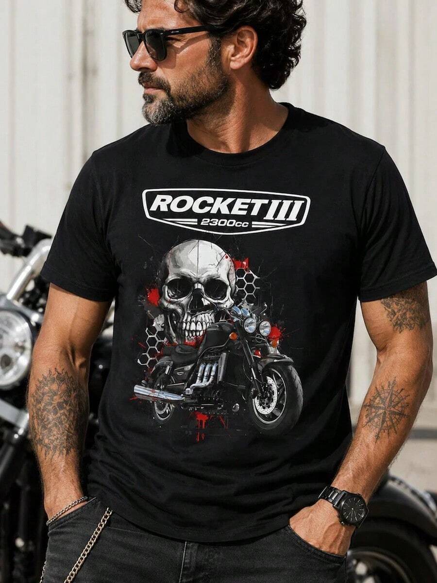 Camiseta Rocket 3, 2300cc Triple Torque King Muscle Cruiser, Regalo para Motociclistas - Negro - Ver 1