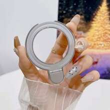 1 Buah Dudukan Ponsel Bulat Logam Berongga, Dudukan Ponsel Meja Cincin Jari Lentur, Stiker Belakang Magnetik, Dudukan Sederhana Berongga, Cocok untuk Panel Belakang Halus, Model Universal - MultiWarna - View 11