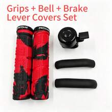 MOTSUV Set Bicycle Handlebar Rubber Soft Comfortable Grip Anti-Slip + Bell + Brake Cover - Multicolor - View 13