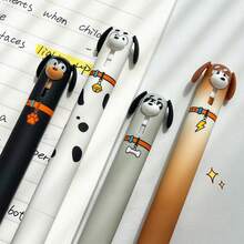 2/4/8pcs Cute Standing Puppy Press-Type Gel Pens, 0.5mm ST Tip, Quick-Dry Black Ink, Cartoon Animal Stationery, Suitable For Note-Taking And Back To School - Multicolor - View 12