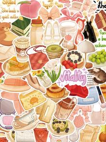 SCXXBSW 50pcs Refined Living Stickers, Cute Cartoon Stcikers For DIY Purposes Such As Skateboarding Mobile Phones - A - View 1