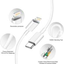 13pcs PD Data Cable USB-C To Lightning Fast Charging & Data Transfer Cable 3.3ft/6.6ft Compatible With IPhone 14 Pro Max/14 Pro/14 Plus/14/13/12/11/XS/XR/8/7/6/ Series Phone Laptop Charging Cable - White - View 5