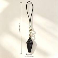 2pcs Black Coffin Pendant Phone Charm - Black - View 7